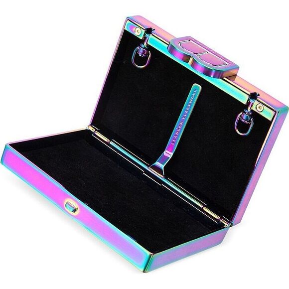 NWT Brandon Blackwood Stainless Steel Rhinestone Card Case Iridescent $200 - Picture 3 of 14